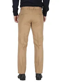 Stylish Beige Cotton Solid Trouser For Men-thumb3