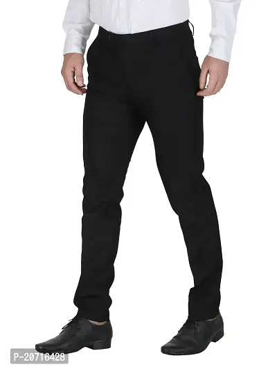 Stylish Black Lycra Solid Trouser For Men-thumb2