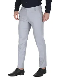 Stylish Grey Lycra Solid Trouser For Men-thumb1