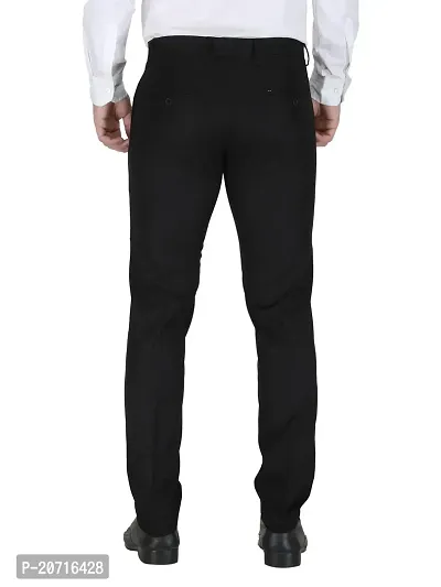 Stylish Black Lycra Solid Trouser For Men-thumb4