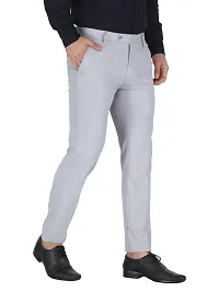 Stylish Grey Cotton Blend Solid Trouser For Men-thumb2