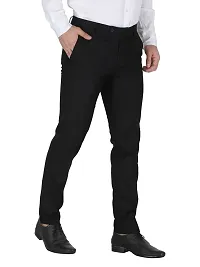 Stylish Black Lycra Solid Trouser For Men-thumb2