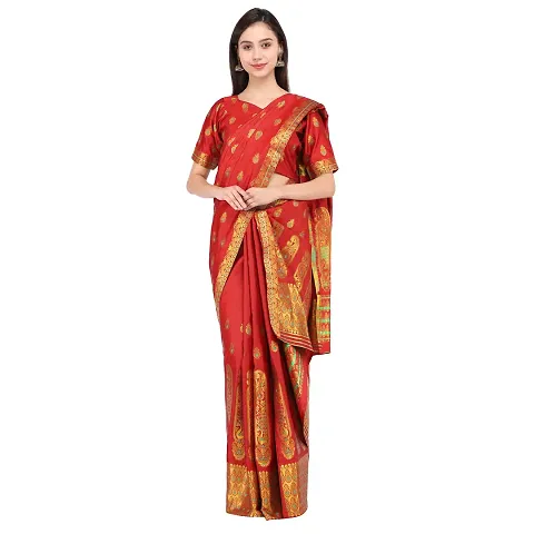 Trending Silk Blend Saree with Blouse piece 