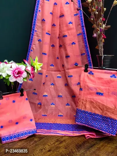 Women's Assamese Guna Heavy Work Weaving Cotton Mekhela Chador Saree