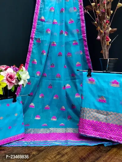 Women's Assamese Guna Heavy Work Weaving Cotton Mekhela Chador Saree