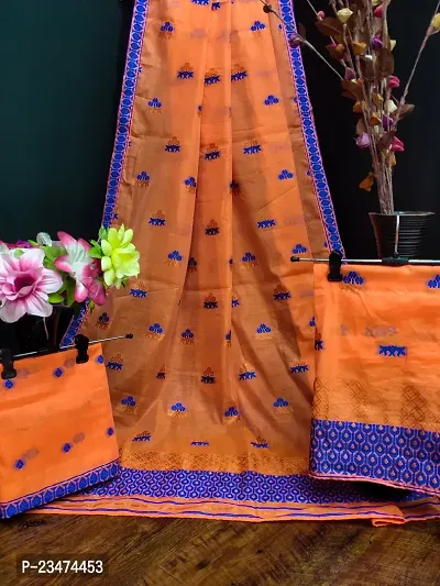 Women's Assamese Guna Heavy Work Weaving Cotton Mekhela Chador Saree