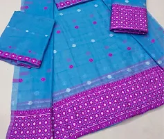 Classic Cotton Saree with Blouse piece for Women-thumb1