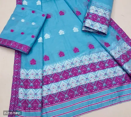 Women's Assamese Guna Heavy Work Weaving Cotton Mekhela Chador Saree-thumb2