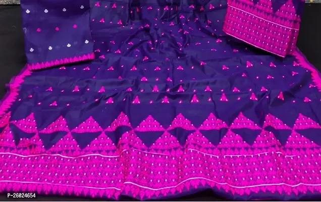 Womens Assamese Guna Heavy Work Weaving Cotton Mekhela Chador Saree-thumb2