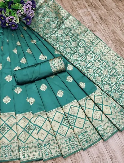 Alluring Silk Blend Saree with Blouse piece 