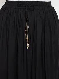 Trendy Black Printed Rayon Skirt For Women-thumb4