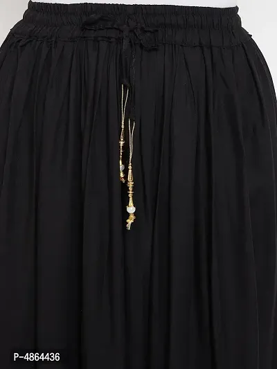 Trendy Black Printed Rayon Skirt For Women-thumb5