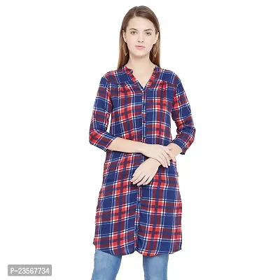 Sethi Daughters Women Multicolor Checked Printed Long Crepe Tunic (SD_1307_S)