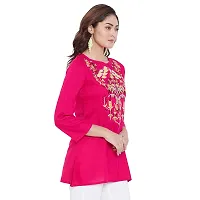 Sethi Daughters Women Fuschia Color Embroidered Rayon Tunic (SD_1313)-thumb4