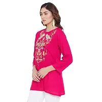 Sethi Daughters Women Fuschia Color Embroidered Rayon Tunic (SD_1313)-thumb3