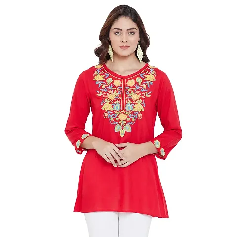 Sethi Daughters Women Color Embroidered Rayon Tunic (SD_1312)