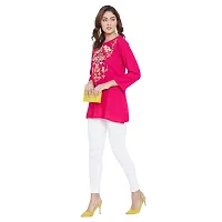 Sethi Daughters Women Fuschia Color Embroidered Rayon Tunic (SD_1313)-thumb2