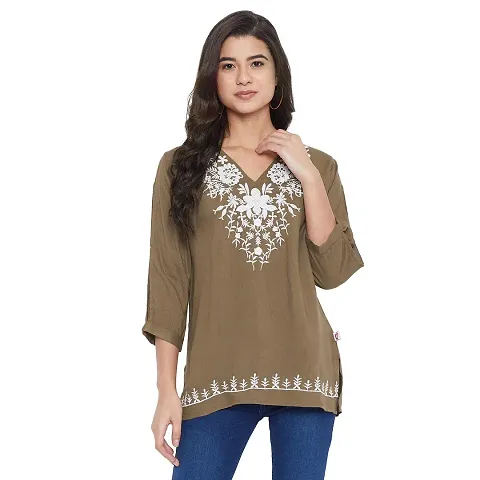 Sethi Daughters Embroidered Rayon Tunic