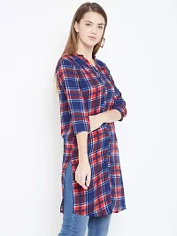 Sethi Daughters Women Multicolor Checked Printed Long Crepe Tunic (SD_1307_S)-thumb5