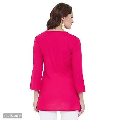 Sethi Daughters Women Fuschia Color Embroidered Rayon Tunic (SD_1313)-thumb2