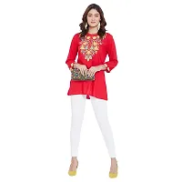 Sethi Daughters Women Red Color Embroidered Rayon Tunic (SD_1312)-thumb2