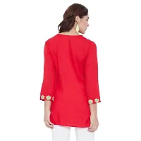 Sethi Daughters Women Red Color Embroidered Rayon Tunic (SD_1312)-thumb1