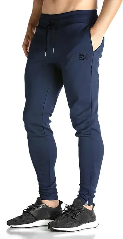 Comfortable Cotton Blend Regular Track Pants For Men