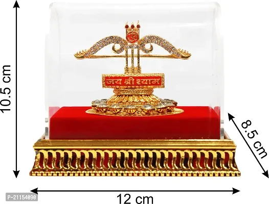 Shri Ram Creations Khatu Shyam Teen Baan Table Top Cabinate Momento with Plate-thumb4