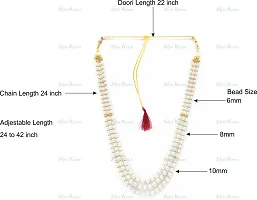 SRC Creations Pearl Necklace Jewellery for Groom Dulha Moti Mala Haar for Men white-thumb3