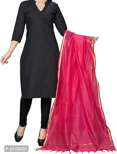 Shri Ram Creations Women's Solid Art Silk Dupatta (SRC-plain-dupatta_Dark Pink_L).-thumb3