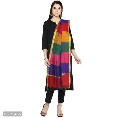 Shri Ram Creations Plain Colour Art Silk Women Dupatta 2.25 Mtr. | Light Weight (Multi)-thumb0