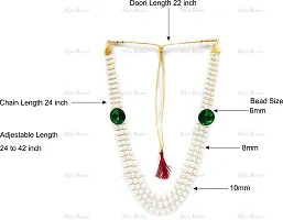 Shri Ram Creations Pearl Necklace Jewellery for Groom Dulha Moti Mala Haar for Men (green)-thumb1