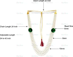 SRC Creations Pearl Necklace Jewellery for Groom Dulha Moti Mala Haar for Men-thumb2