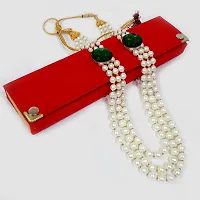 SRC Creations Pearl Necklace Jewellery for Groom Dulha Moti Mala Haar for Men-thumb1