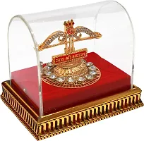 Shri Ram Creations Khatu Shyam Teen Baan Table Top Cabinate Momento with Plate-thumb1