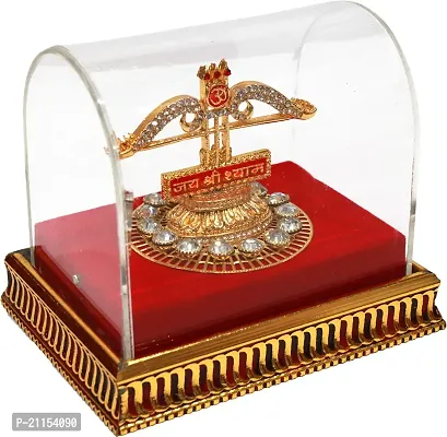 Shri Ram Creations Khatu Shyam Teen Baan Table Top Cabinate Momento with Plate-thumb2