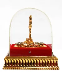 Shri Ram Creations Khatu Shyam Teen Baan Table Top Cabinate Momento with Plate-thumb4