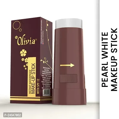 Olivia Instant Waterproof Shimmering Makeup Stick Concealer (Pearl White, 15g, Shade No.007W, Spf 12) Shimmery Finish-thumb0