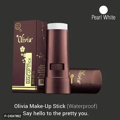 Olivia Instant Waterproof Shimmering Makeup Stick Concealer (Pearl White, 15g, Shade No.007W, Spf 12) Shimmery Finish-thumb3