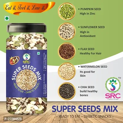 SRC Creations 5-in-1 Super Seed Mix Ready to Eat | Super Food (100g) Diabetic Snack-thumb3