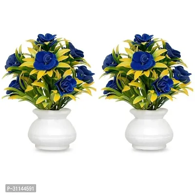 Stylish Artificil Flower With Pot For Home Decor (Pack Of 2)