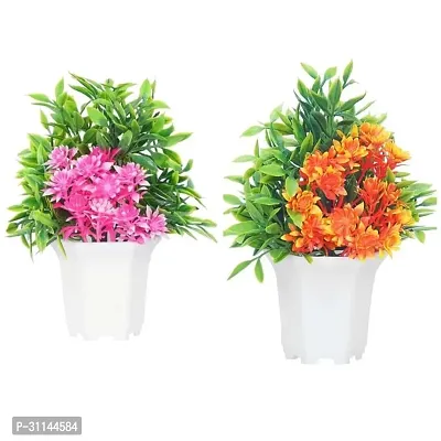 Stylish Artificil Flower With Pot For Home Decor (Pack Of 2)-thumb0