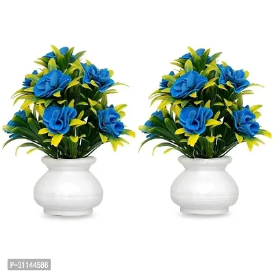 Stylish Artificil Flower With Pot For Home Decor (Pack Of 2)-thumb0