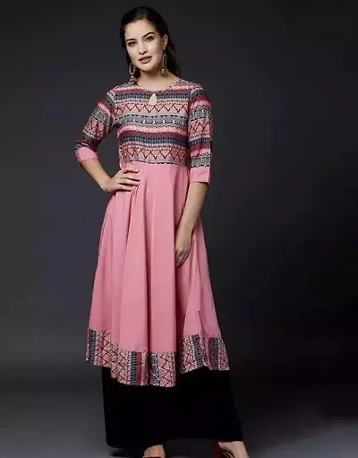 Navratri Special Pretty Multicoloured Printed Crepe Kurta