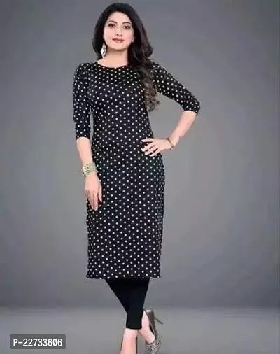 Pretty Black Printed Crepe Kurta For Women-thumb0