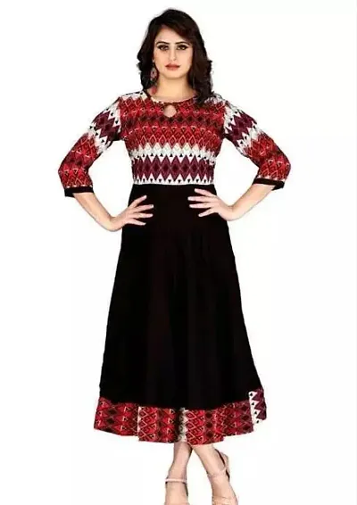 Navratri Special Pretty Multicoloured Printed Crepe Kurta