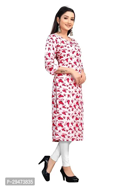 Stylish Pink Crepe Printed Stitched Kurta For Women-thumb3