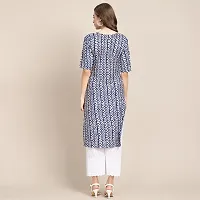 Stylish Blue Crepe Printed Stitched Kurta For Women-thumb1