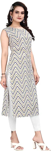 Stylish Grey Crepe Printed Stitched Kurta For Women-thumb2