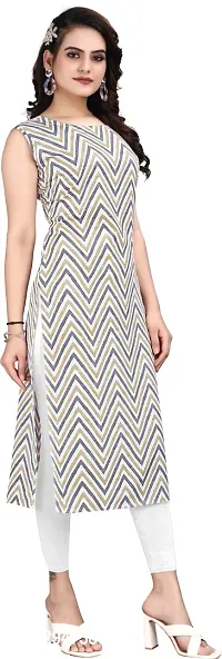 Stylish Grey Crepe Printed Stitched Kurta For Women-thumb3